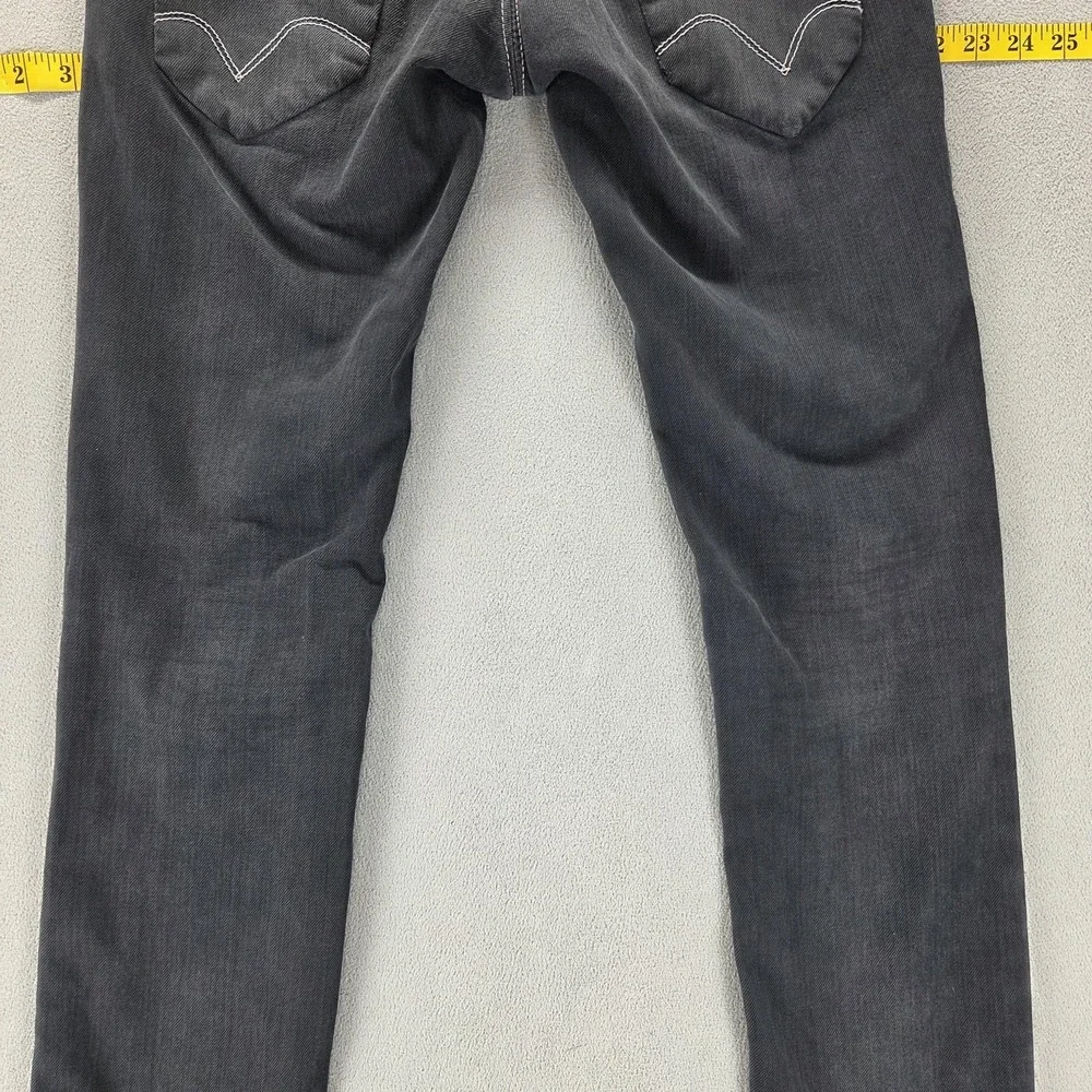 Vintage Levis Blue Star Jeans Mens Gray Slim Charcoal Wash Engineered Fits 28x34